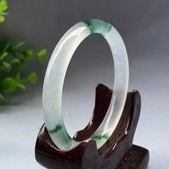 Blue and White Emerald Quartz Rock Jade Bracelet for Women