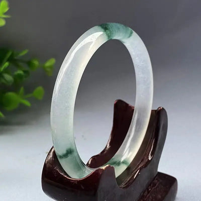 Blue and White Emerald Quartz Rock Jade Bracelet for Women