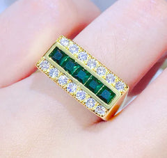 Retro Colored Gems Candy Ring for Women