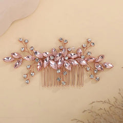 Rumtock Wedding Bridal Pink Hair Piece for Women Bridal Handmade Hair Accessories Handmade Hair Jewelry (Pink)