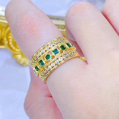 Retro Colored Gems Candy Ring for Women