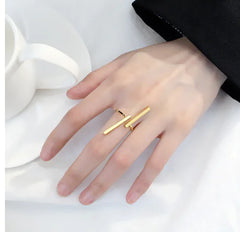 Geometric Double Band Ring, Simple Design