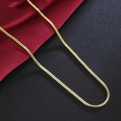 16-30 Inch 2MM Gold Plated Snake Chain Necklace