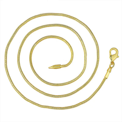 16-30 Inch 2MM Gold Plated Snake Chain Necklace