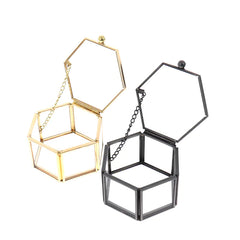 Geometric Transparent Crystal Jewelry Organizer Box
