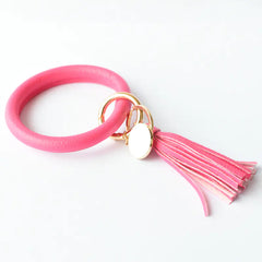 Pure Leather Tassel Pendant Bracelet