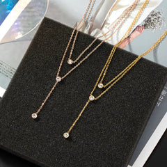 ZENGLIU Double Layer Necklace with Roman Numerals