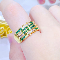 Retro Colored Gems Candy Ring for Women