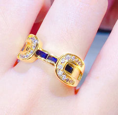 Retro Colored Gems Candy Ring for Women