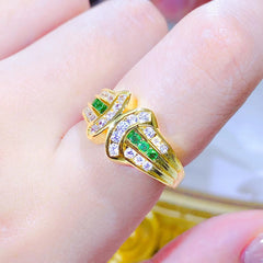 Retro Colored Gems Candy Ring for Women