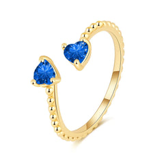 Adjustable Ring with 12 Birthstone Zircon Stones