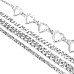 Geometric Heart Pendant Necklace for Women (Punk Style)