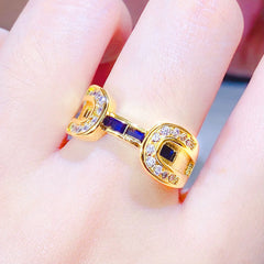 Retro Colored Gems Candy Ring for Women