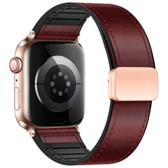 Eweison Genuine Leather Bands Compatible with Apple Watch Band 44mm 45mm 46mm 49mm for Men WomenAdjustable Magnetic Strap Top Grain Leather Wristband for iWatch Series 10 9 8 7 6 5 4 SE Ultra/Ultra 2