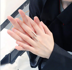 Geometric Double Band Ring, Simple Design