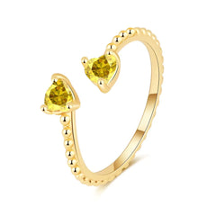 Adjustable Ring with 12 Birthstone Zircon Stones