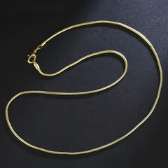 16-30 Inch 2MM Gold Plated Snake Chain Necklace
