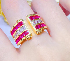 Retro Colored Gems Candy Ring for Women