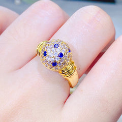 Retro Colored Gems Candy Ring for Women